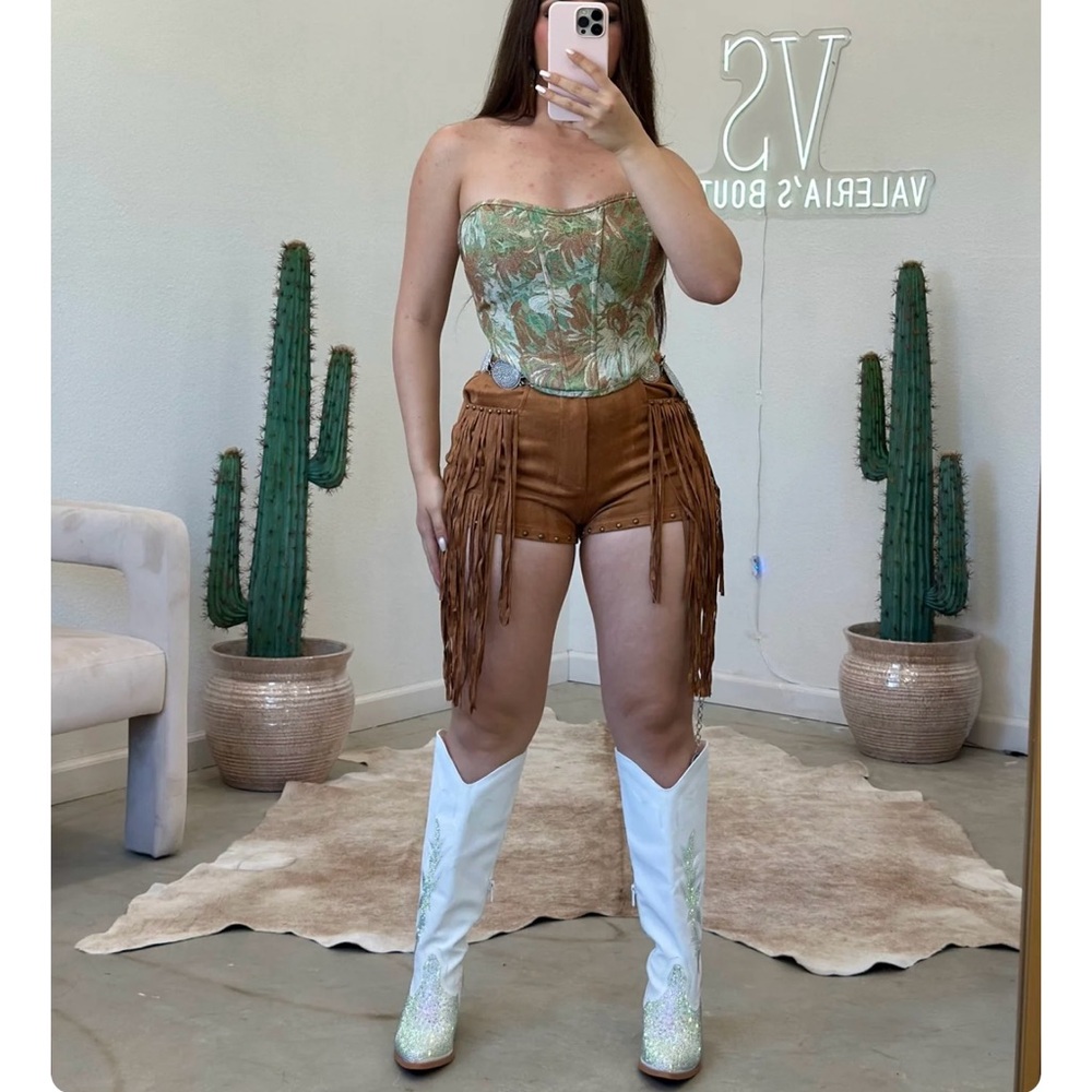 Fringe Suede Shorts - cowgirl shorts